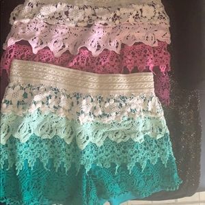 Bundle of Ombré crochet shorts